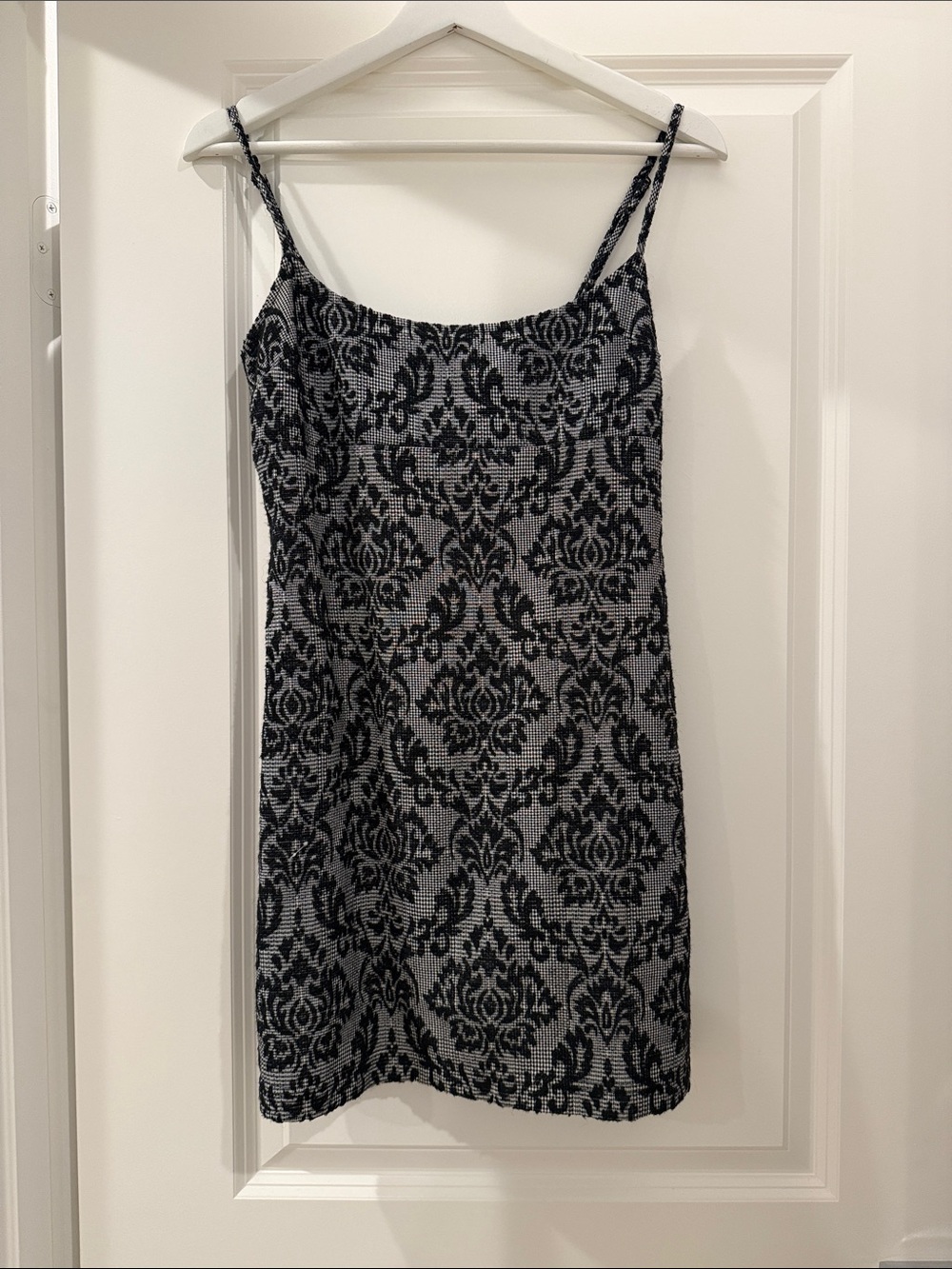 Urban Outfitters Black Damask Slip Mini Dress S